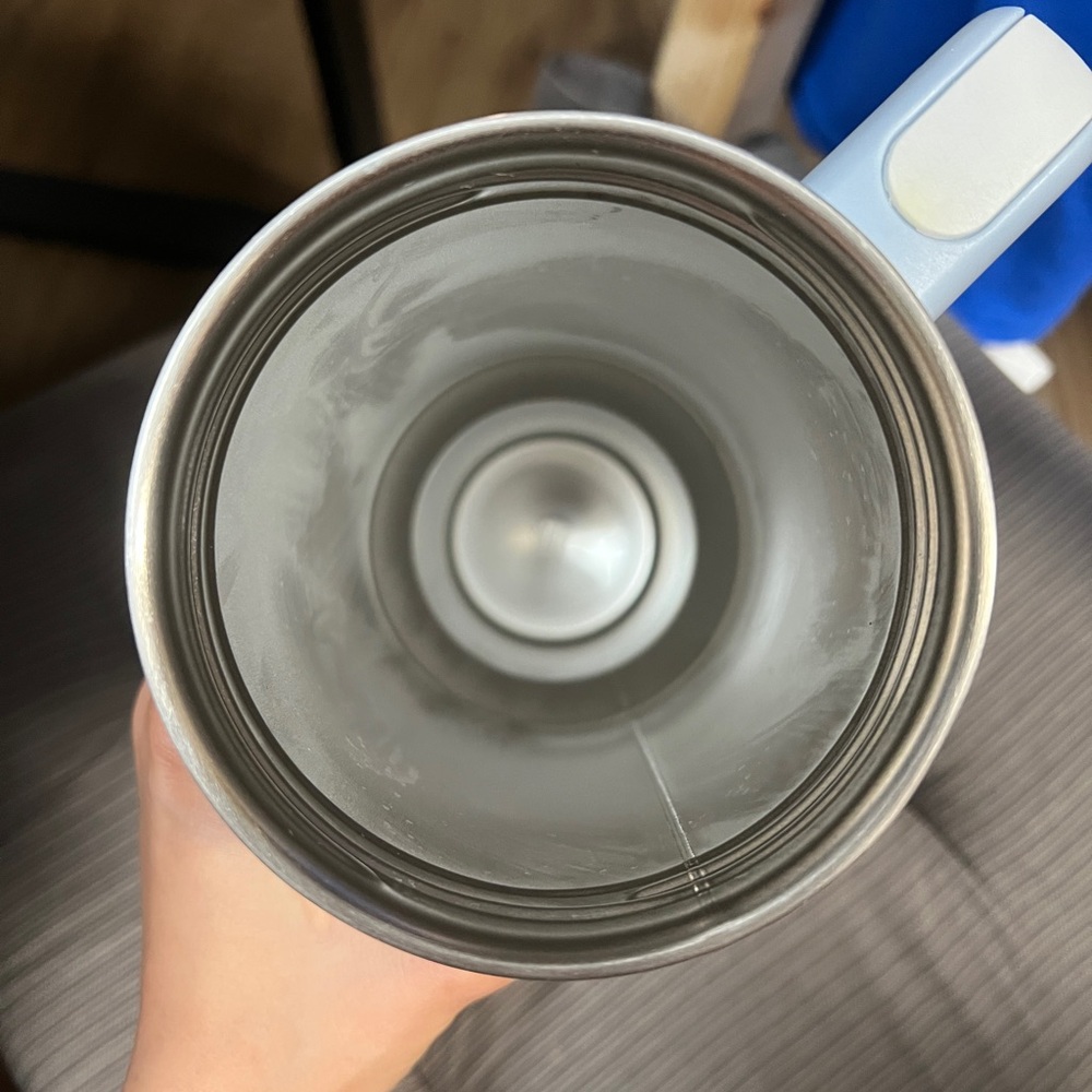 Used baby blue Stanley cup